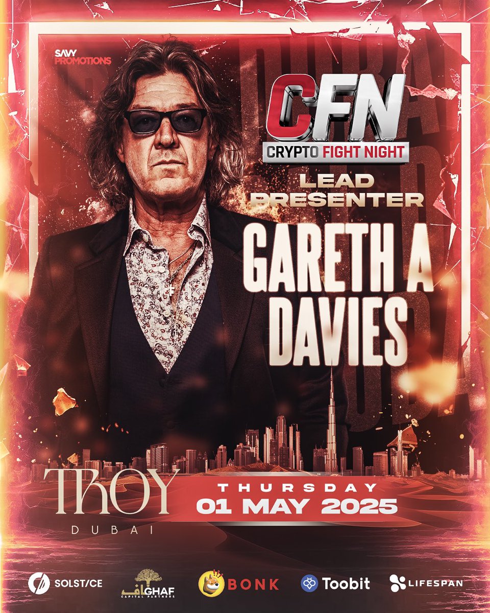 MR GARETH A DAVIES 🎙️ YOUR LEAD PRESENTER FOR THE NIGHT🔥 🎥 STREAMING  LIVE ON X & YT 🎥 #CFN |📍TROY Dubai | May 1st | 🎟️ link in bio . . . (