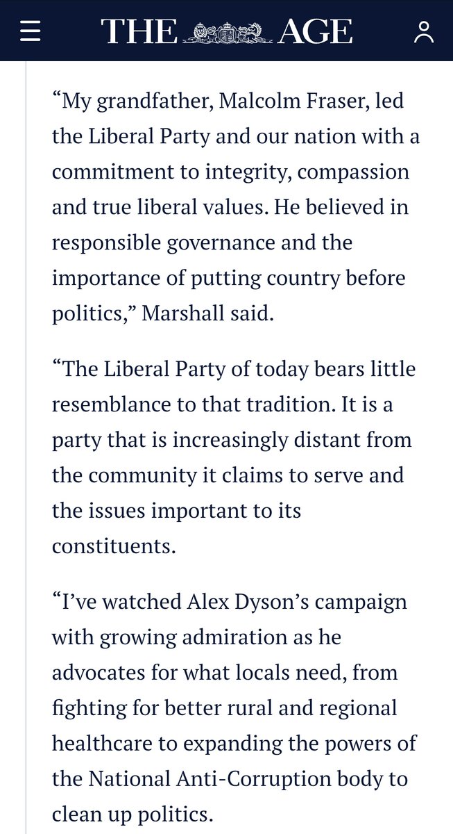 Liberal Malcolm Fraser’s granddaughter backs independent Alex Dyson in Wannon

#auspol #wanon