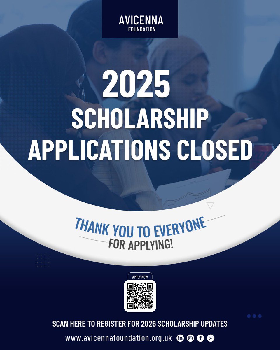 🚨 Record-breaking year! 🚨
We've received the highest number of valid applications ever for the Avicenna Development Scholarship – a testament to the ambition &amp; talent of British students.

📩 2025 applications are now closed.
Sign up for 2026 updates: avicennafoundation.org.uk
