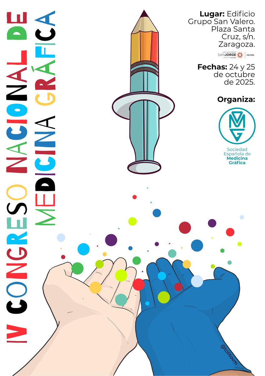 📢2 AVISOS IMPORTANTES :

1-¡Ya tenemos fechas para el IV Congreso de Medicina Gráfica #ConMedicinaGráfica 
🗓️24-25 Octubre 2025   
🌍<a href="/_usj_/">Universidad San Jorge</a>   Zaragoza

2-En Octubre comenzamos la IV edición del Máster en #MedicinaGráfica por la <a href="/UNIAuniversidad/">Universidad Intern. de Andalucía</a>  
unia.es/estudios-y-acc…

🥳🥳