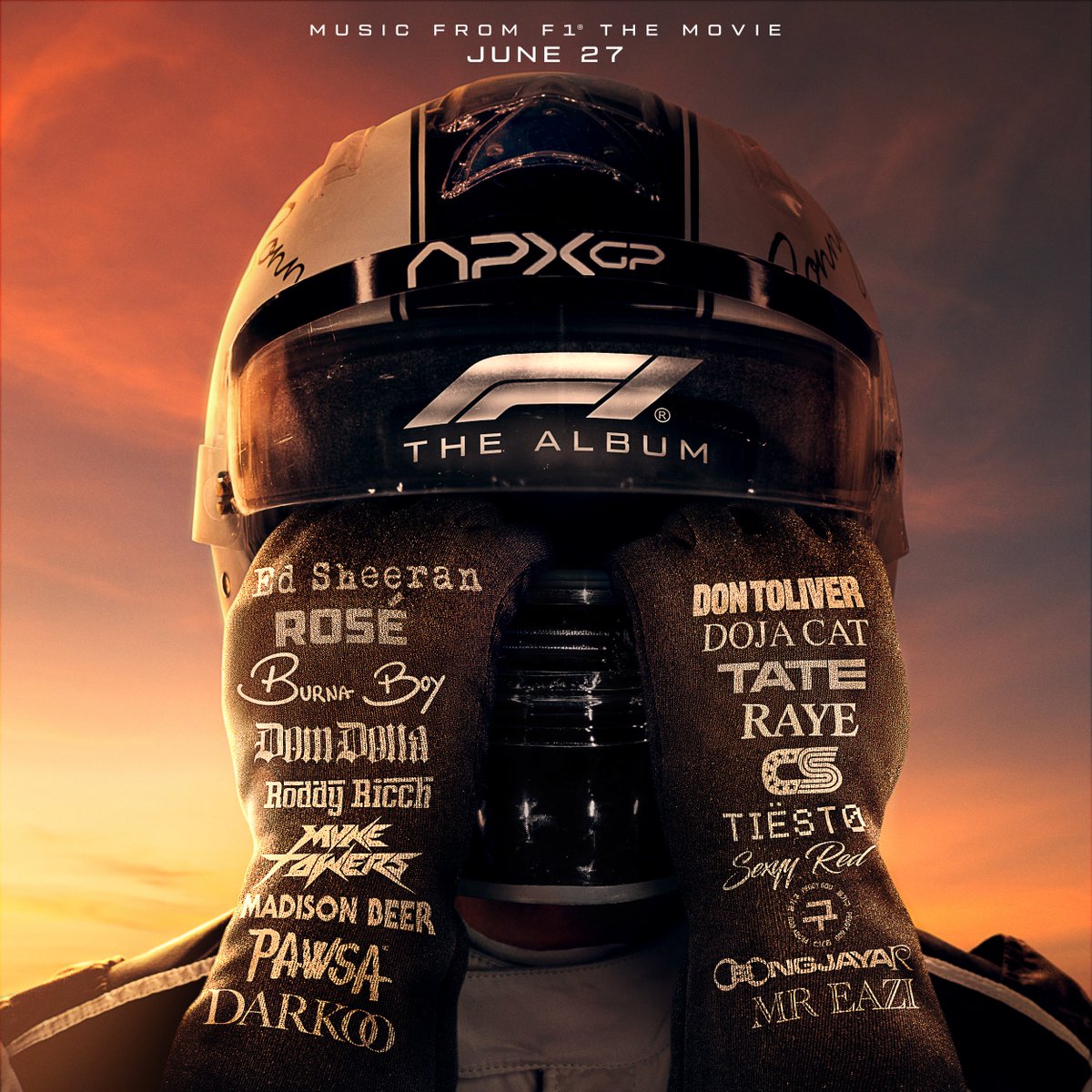 F1TheAlbum's tweet image. The artist lineup for #F1TheAlbum has arrived. Hit the link to pre-add the album and pre-order the vinyl now. 🏎️ 🏁 f1thealbum.lnk.to/F1TA #F1 #F1TheMovie
