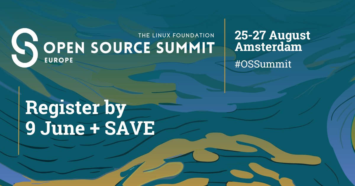 #OpenSource innovation is headed to Amsterdam! 🇳🇱 Join developers, technologists + community leaders at #OSSummit Europe, 25-27 Aug. Register w/ early bird pricing by 9 June + save up to USD$500 → hubs.la/Q03kzjfn0