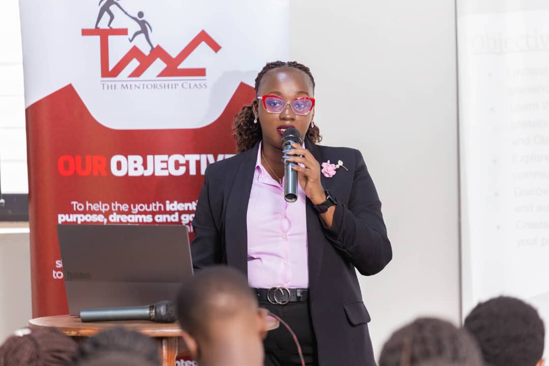 To conclude Leadership Month, the mentees attended a session with Ms. Gloria Nakiguli focused on "Executive Presence." 🤵‍♂️

#TheMentorshipClass    
#TMC2025  
#Leadership