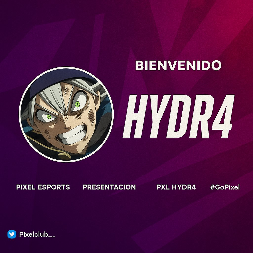 PixelClub__'s tweet photo. ¡Y seguimos con mas fichajes!
Bienvenido a Pixel eSports / @hydr4fnn
#GoPixel https://t.co/3QPZGUyG02