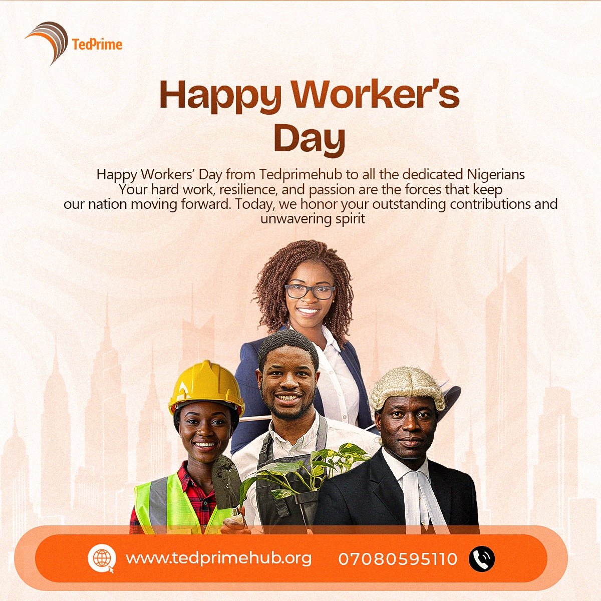 May 1st: Workers’ Day 🎉
We recognize you, value you &amp; appreciate you!
Today, we celebrate the hands that build, the minds that create &amp; the hearts that serve.
Your dedication powers progress—you're the strength behind every success.

#WorkersDay #LaborDay2025 #tedprimehub