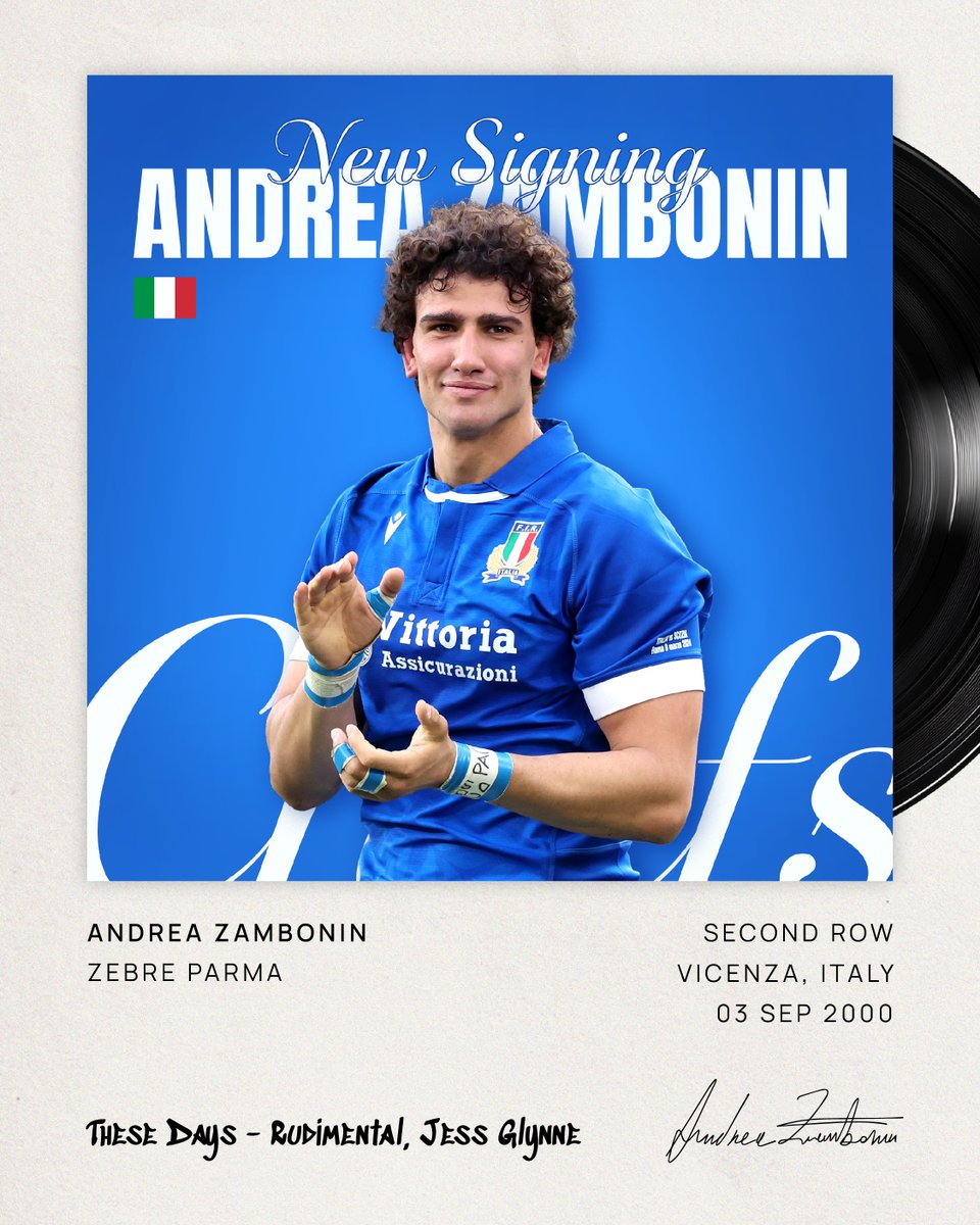 ExeterChiefs's tweet photo. Ciao Zambo! 🤌

We are excited to announce the signing of lock Andrea Zambonin from Zebre ahead of the 2025/26 season ✍️

🗞️: https://t.co/qtaiOJ3lVR

#JointheJourney https://t.co/ZiavDOXFEc