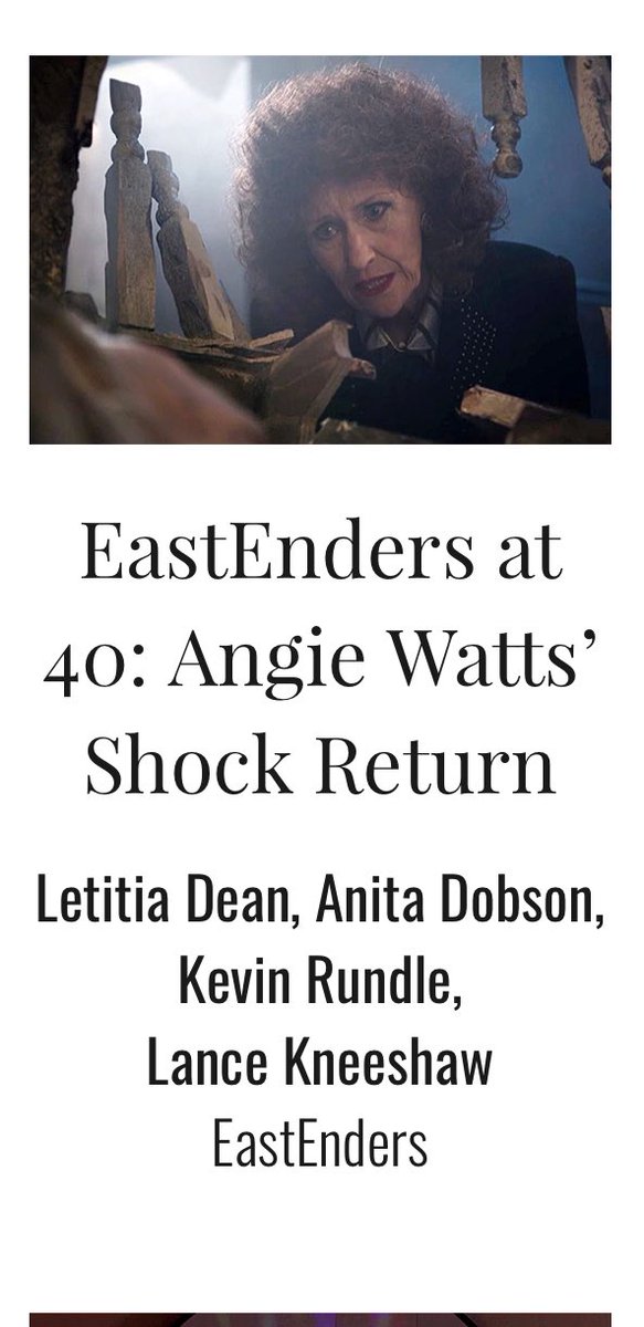 GilbyPPPP's tweet photo. If Angie's ghost doesn't win best scene it would be a crime! It'll be so fitting for this to win for the 40th anniversary of EastEnders! Anita and Tish collecting the award please 🤞#EastEnders #AngieWatts #SharonWatts #AnitaDobson #LetitiaDean https://t.co/nzOVNYZQcJ