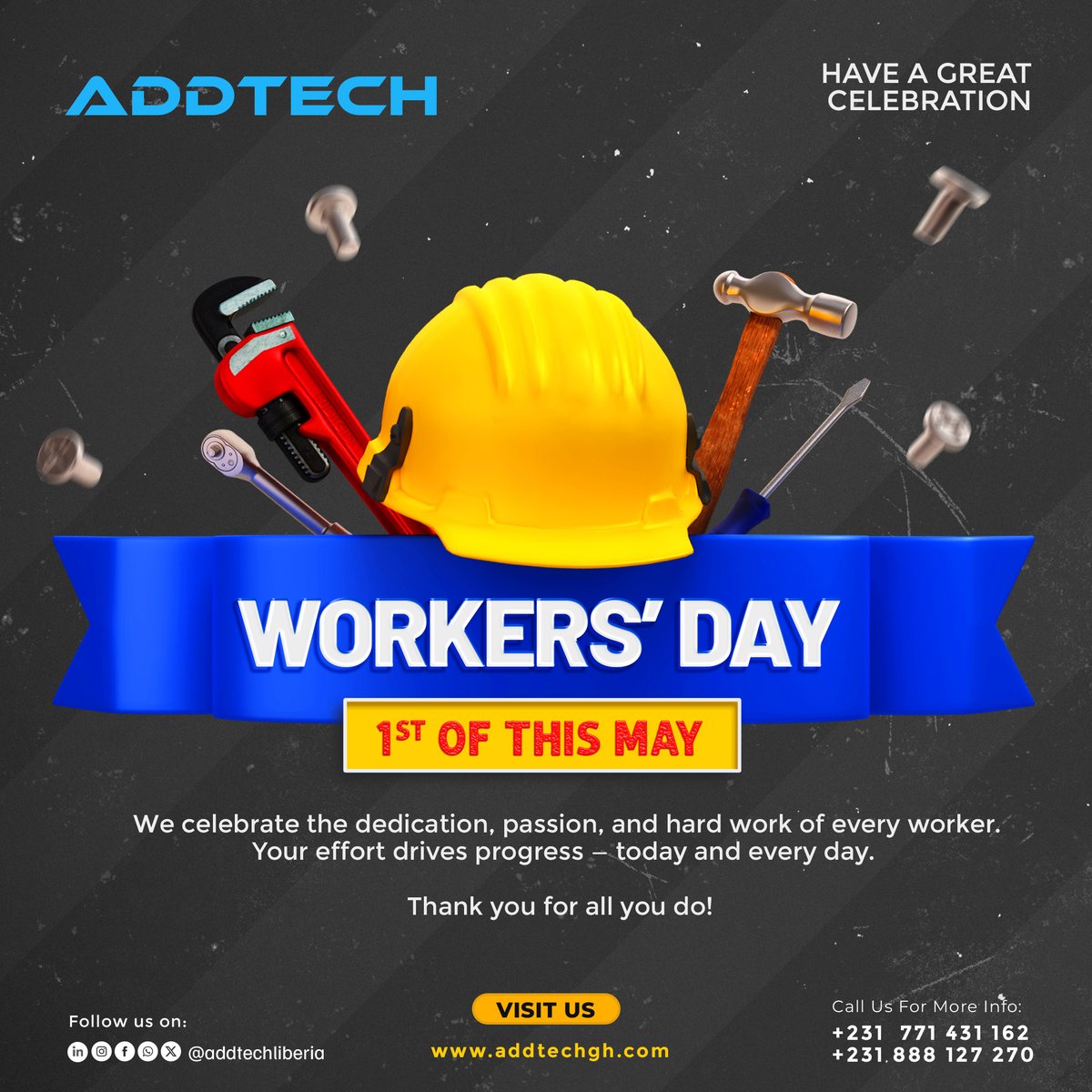 AddtechLiberia's tweet image. Cheers to the hands that build, protect, and power our world. Happy Workers&apos; Day from Addtech! 💪🔧⚙️ #WorkersDay #AddtechCares
