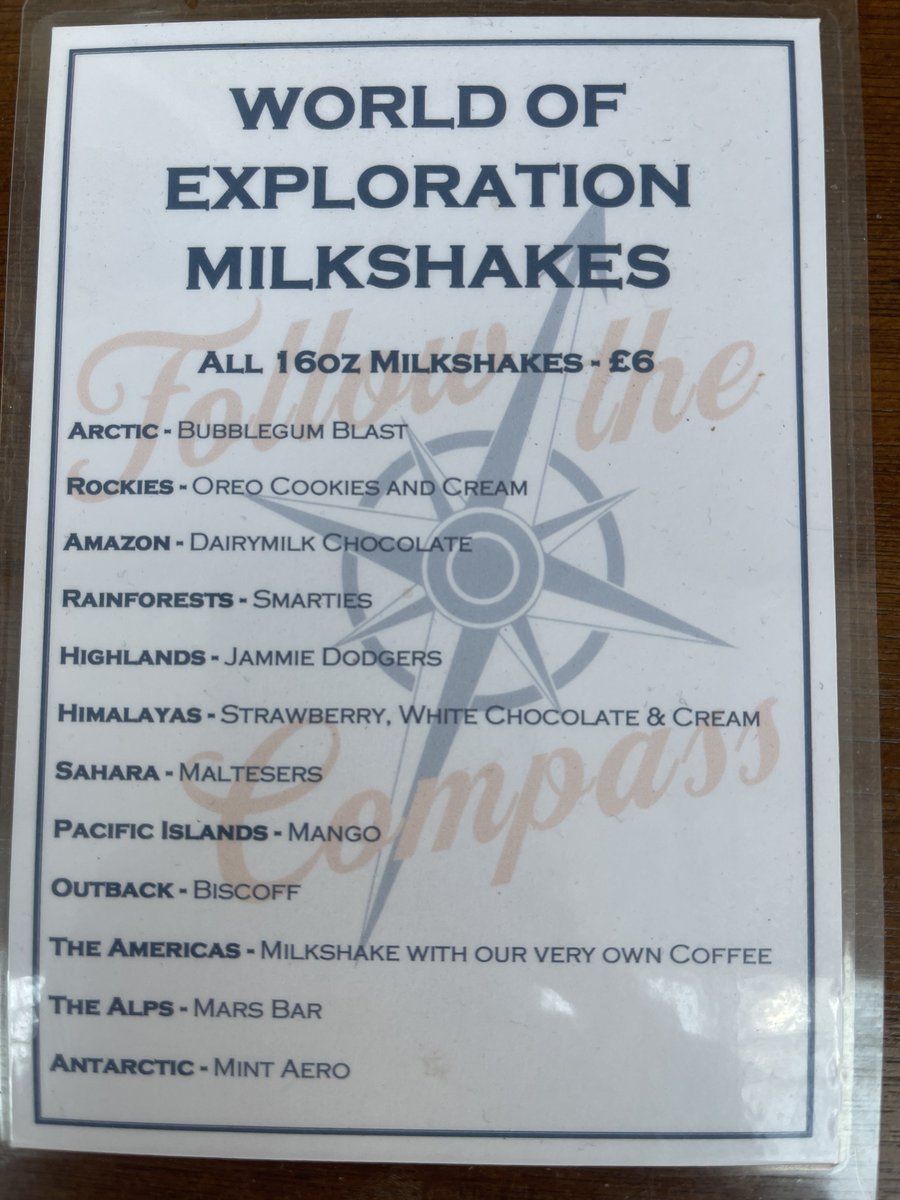 ExplorerCoffees's tweet image. And don’t forget - there’s the whole range of World of Exploration Milkshakes to try too!
#StayCool #FollowTheCompass
