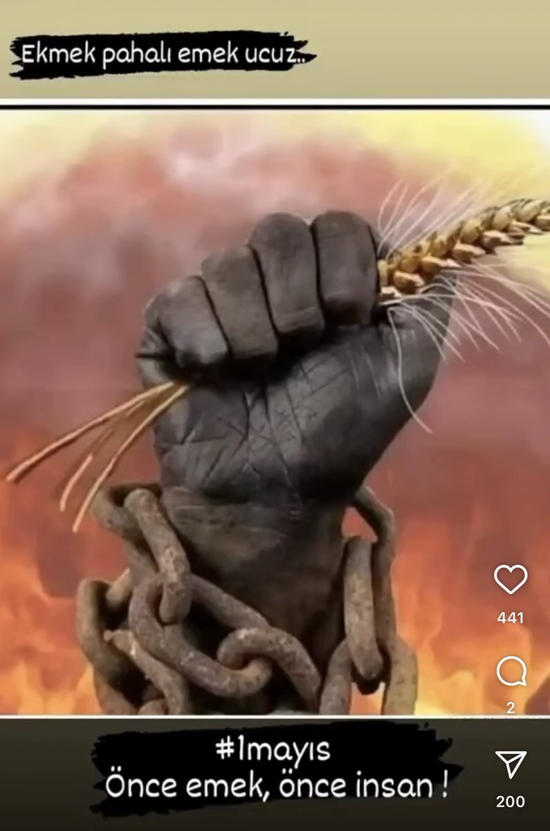 “Emeğin, alın terinin, dayanışmanın ve adaletin günü 1 Mayıs kutlu olsun! Tüm emekçilere hak ettikleri değerin verildiği, eşit ve adil bir dünya dileğiyle…”