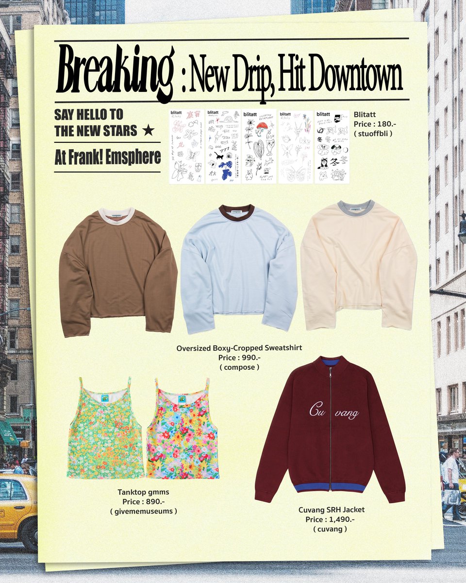 GarconFrank's tweet photo. DOWNTOWN JUST GOT COOLER! 🏙️
📍Frank! Garçon Emsphere (1st fl)
Online Shopping
🔗 https://t.co/QEZfBdRnX9
#frankgarcon #multibrandstore #emsphere #newarrivals https://t.co/gWoa0CVLh4