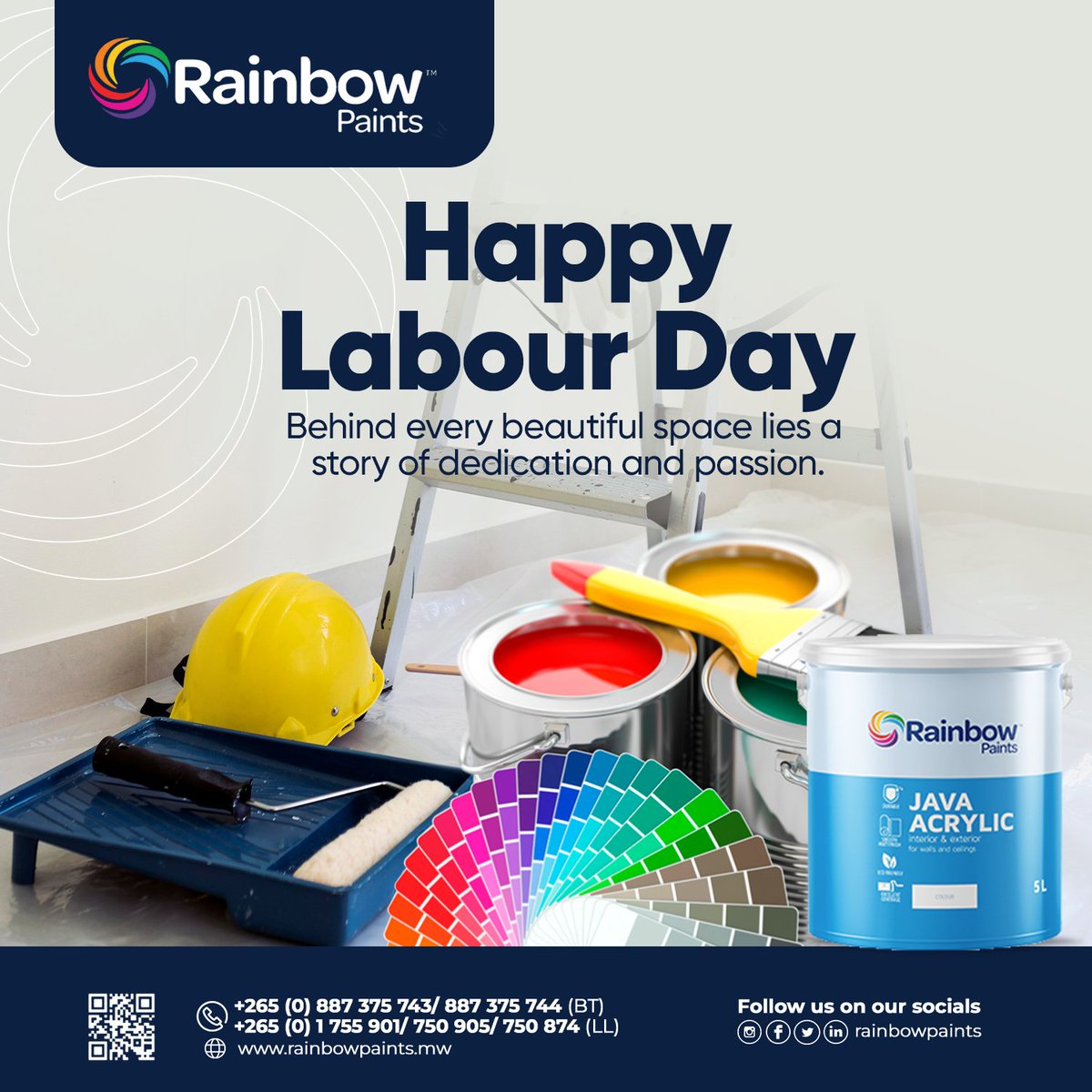 rainbowpaintsmw's tweet image. At Rainbow Paints, we recognize that behind every successful project is a team of skilled, hardworking professionals. Today, we celebrate the spirit of dedication, passion, and pride. Happy Labour Day!

 #RainbowPaints #ProfessionalPride #LabourDay2025 #CraftsmanshipMatters