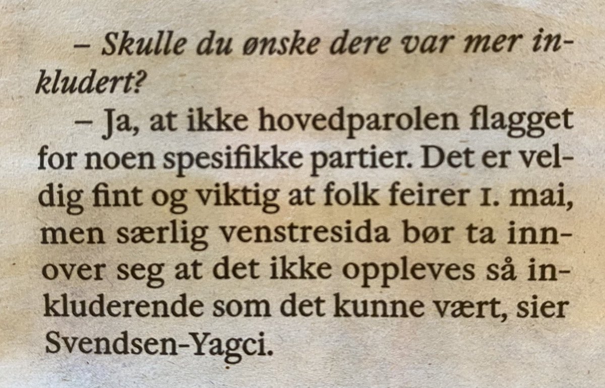 Lederen i Unge Venstre er lei seg for at 1. mai er for venstresida 🙄