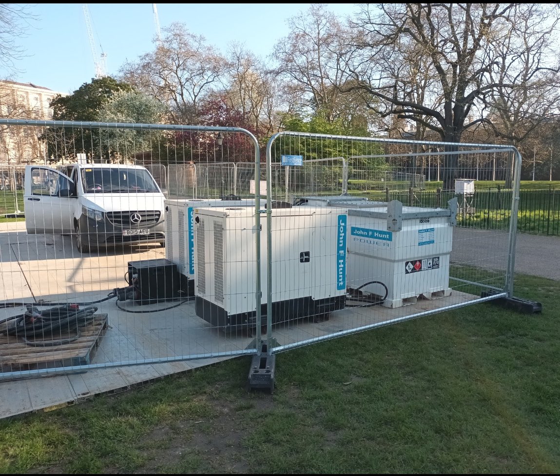 BGatesIsaPyscho's tweet photo. 🚨 Climate Change Hoax Scam

Here we have the MET (UK Meteorological Service) taking their official Temperature Gauge readings from St. James Park in Newcastle.

One problem - The Thermometer is surrounded by Diesel Generators, metal barriers & heat entrapping porta-cabins.

Now get ready for Legacy Media to relentlessly scream about the hottest April on record, when it’s been covered in cloud for the most part.

Other MET Office Thermometers have been located in among solar panels, next to electricity pylons & even on the Tarmac at airports.  What a SCAM.