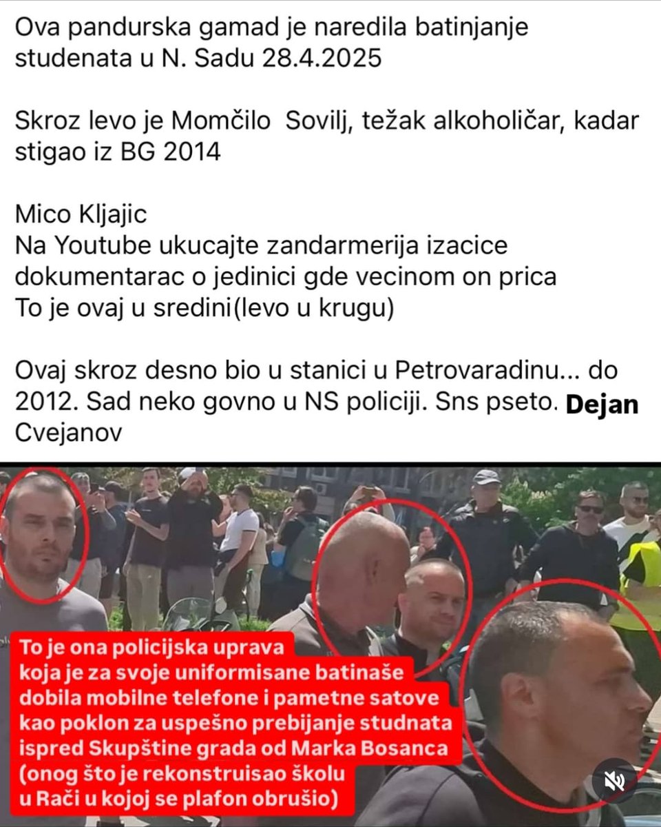Usrana Motka (@usrana_motka) on Twitter photo Dejan Cvejanov, komandir interventne, jedan od rukovodilaca napada na studente pre dva dana 💁🏻♂️ Dejan Cvejanov, komandir interventne, jedan od rukovodilaca napada na studente pre dva dana 💁🏻♂️