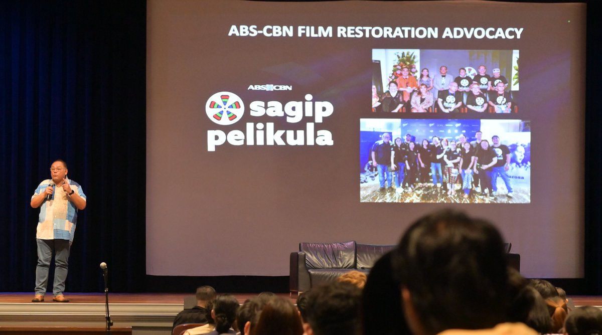 ABSCBNpr's tweet photo. Former ABS-CBN Film Restoration and Archives head Leo Katigbak took part in #PinoyMediaCongress2025 to discuss the detailed process of restoring classic Filipino films.

#ABSCBN #WeArePACE #PACE50 #UMak #Kapamilya https://t.co/PoeLarhpCG