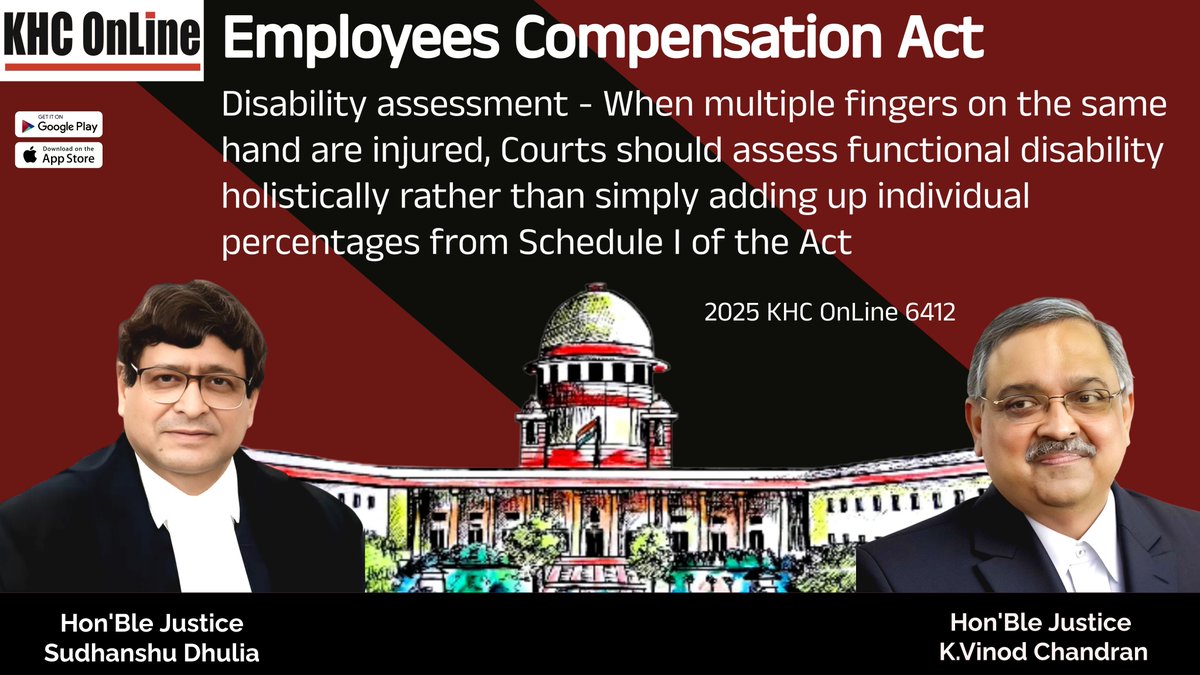 khconline1's tweet image. #EmployeesCompensationAct #DisabilityAssessment #FunctionalDisability #MultipleFingerInjury #HolisticAssessment #ScheduleI #WorkplaceInjury #LabourLaw #CompensationClaims #DisabilityEvaluation