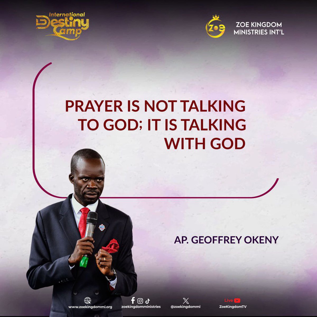 ApGeoffreyOkeny's tweet image. Prayer is not talking to God, It is talking with God. 
Join us for the #70DaysofPrayer. 
@zoekingdomministries 
@yddministriesint