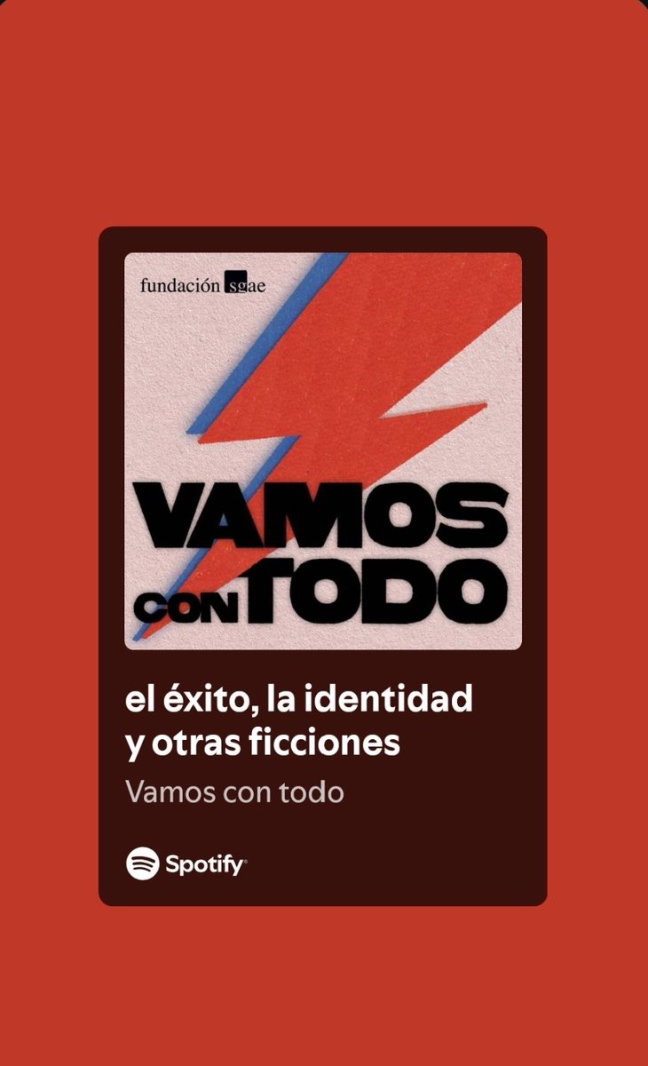 Ya disponible un nuevo episodio de #VamosConTodo, dedicado al éxito, la identidad y otras ficciones

⚡️en Spotify, Podium, iVoox, Apple podcast...
open.spotify.com/episode/1f7Xnx…