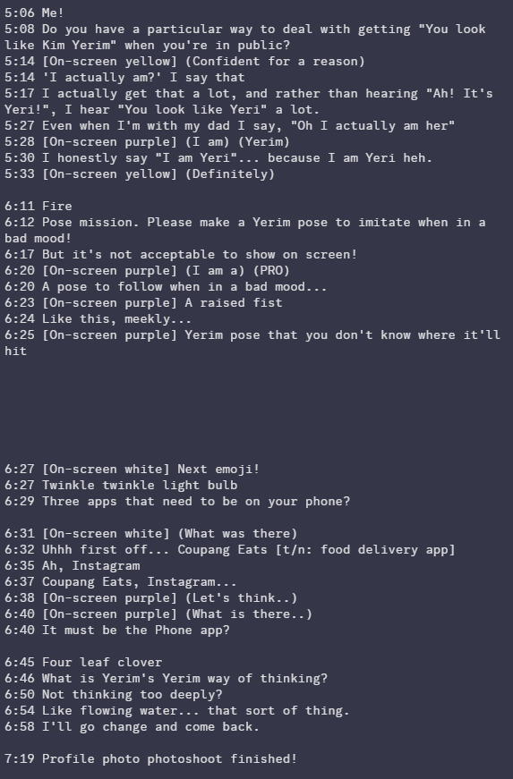 8pointfive's tweet photo. rushed translation for that yeri blitzway video if anyone's interested - no way i can do proper subs and too much work to clip every bit out

https://t.co/Xfgviy1z23

#YERI #예리 #KIMYERIM #김예림 #RedVelvet #레드벨벳 https://t.co/84Tzz8ymCz