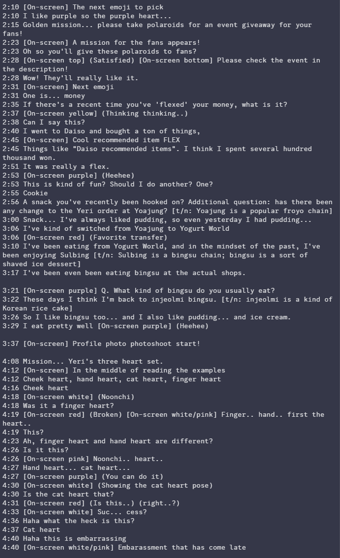 8pointfive's tweet photo. rushed translation for that yeri blitzway video if anyone's interested - no way i can do proper subs and too much work to clip every bit out

https://t.co/Xfgviy1z23

#YERI #예리 #KIMYERIM #김예림 #RedVelvet #레드벨벳 https://t.co/84Tzz8ymCz