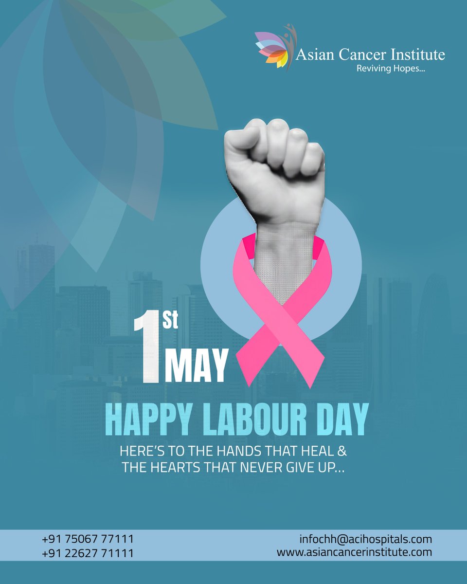 AsianCancerInst's tweet photo. This Labour Day, we honor the relentless hands that heal and the unwavering hearts that inspire hope. At ACI, we salute every fighter — within and beyond the hospital walls.
.
.
#HappyLabourDay #ACIHospitals #HealingHands #NeverGiveUp #CancerCare #HealthcareHeroes #LabourDay2025 https://t.co/lEgkFVEgQb