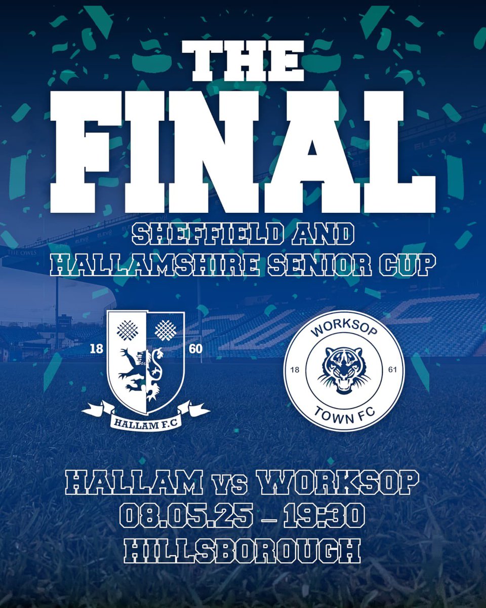 We’re a week out from our Senior Cup final. 

It’s going to be a great occasion and a brilliant way to end our brilliant season.

We hope you can join us at Hillsborough. 

#HallamFC