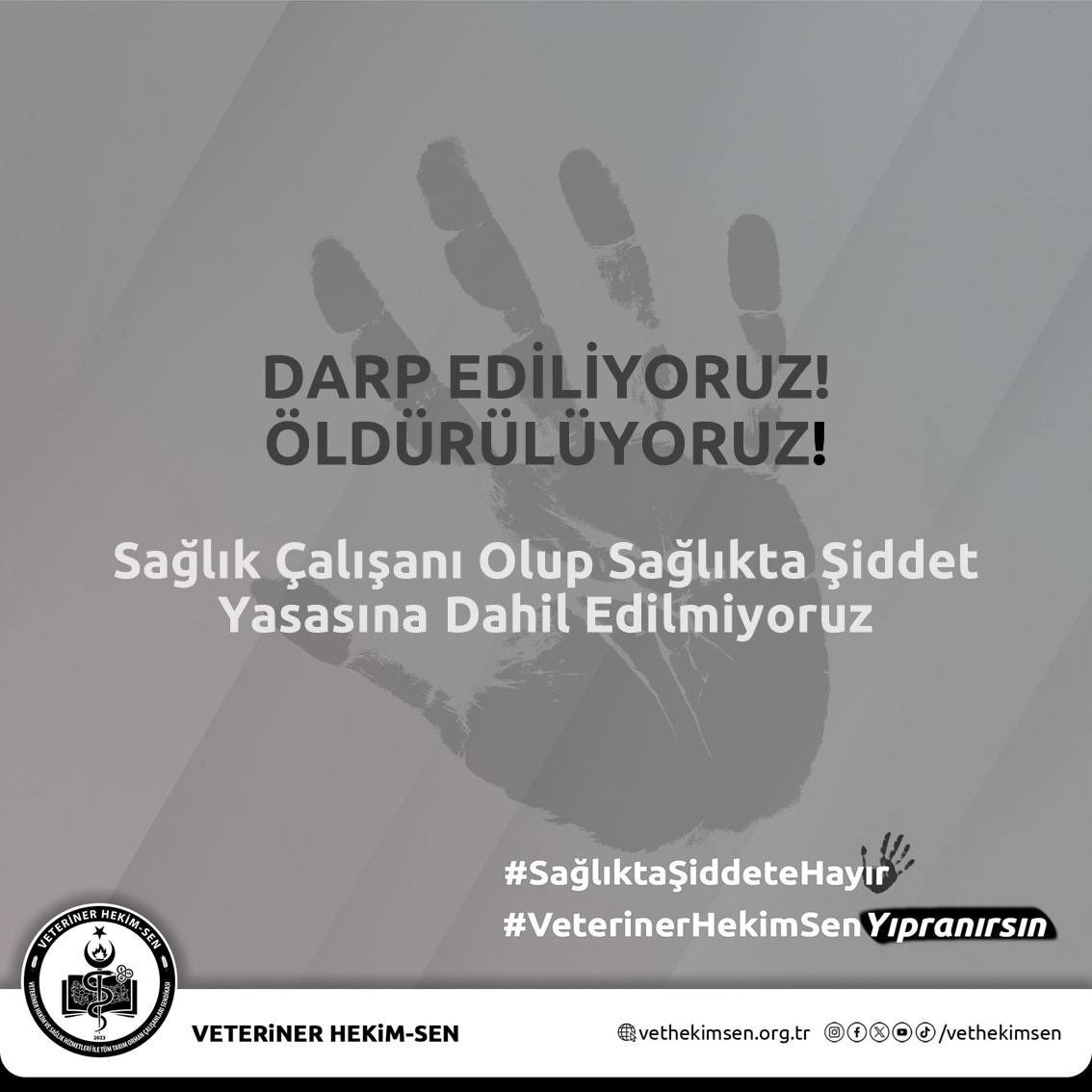 Diyarbakır İli Silvan İlçe Tarım ve Orman Müdürlüğünde görev yapan Veteriner Hekim, görevi esnasında bir hayvan yetiştiricisinin saldırısına uğradı. Bu saldırıyı şiddetle kınıyor, meslektaşımıza geçmiş olsun dileklerimizi iletiyoruz.

Veteriner Hekimler, halk sağlığı ve hayvan