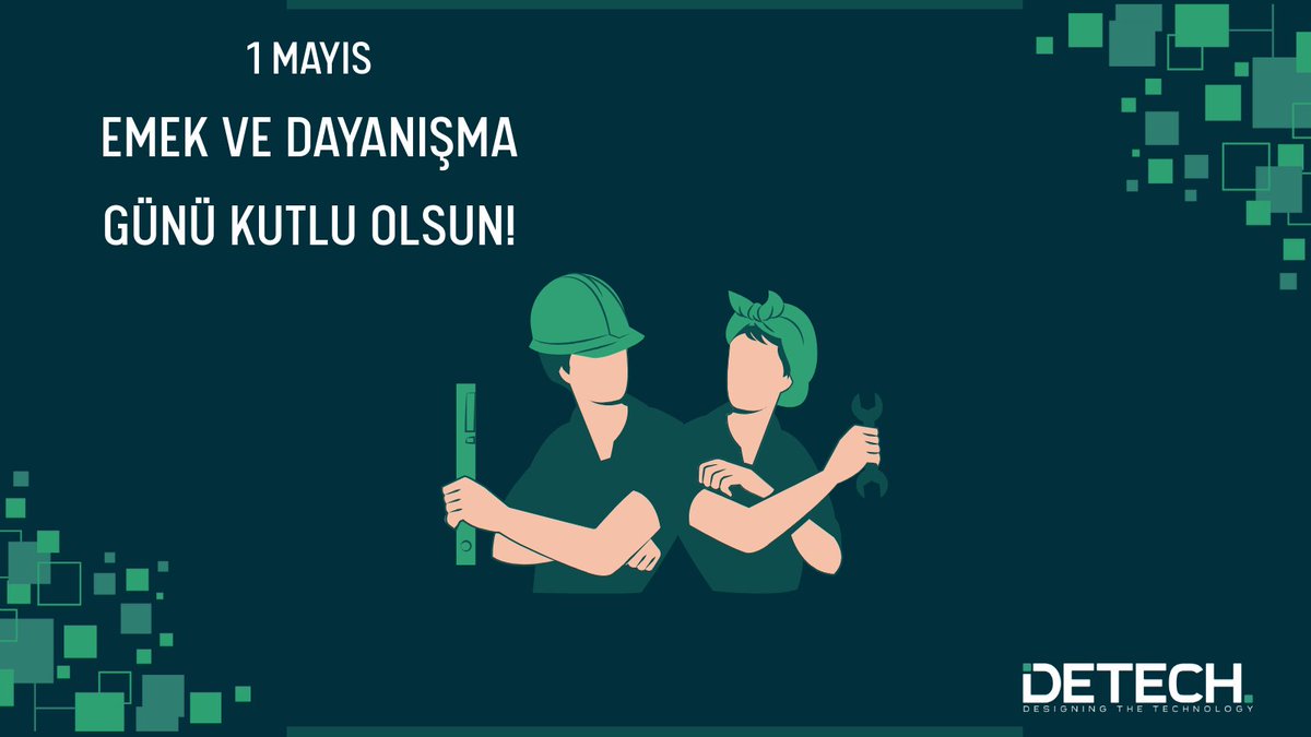 detechbilisim's tweet photo. 1 Mayıs Emek ve Dayanışma Günü Kutlu Olsun Üreten, geliştiren, değer katan tüm emekçilerin 1 Mayıs Emek ve Dayanışma Günü’nü kutluyoruz. Detech olarak, emeğe ve özveriye duyduğumuz saygıyla her zaman yanınızdayız. #1Mayıs #EmekVeDayanışmaGünü #Detech #BirlikteGüçlüyüz https://t.co/Fisqooob97