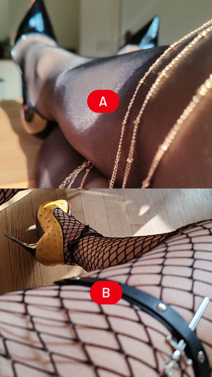 D_DeliaStone's tweet photo. ...Every stocking has its own magic… which one enchants you the most? ⛓️💫 Vote below! A or B?
#stylePoll
#FishnetVsNylon #WhichLookWins #OutfitBattle #OOTD #ChicOrCheeky #HeelsOrCheeky https://t.co/JUK1ScAseY