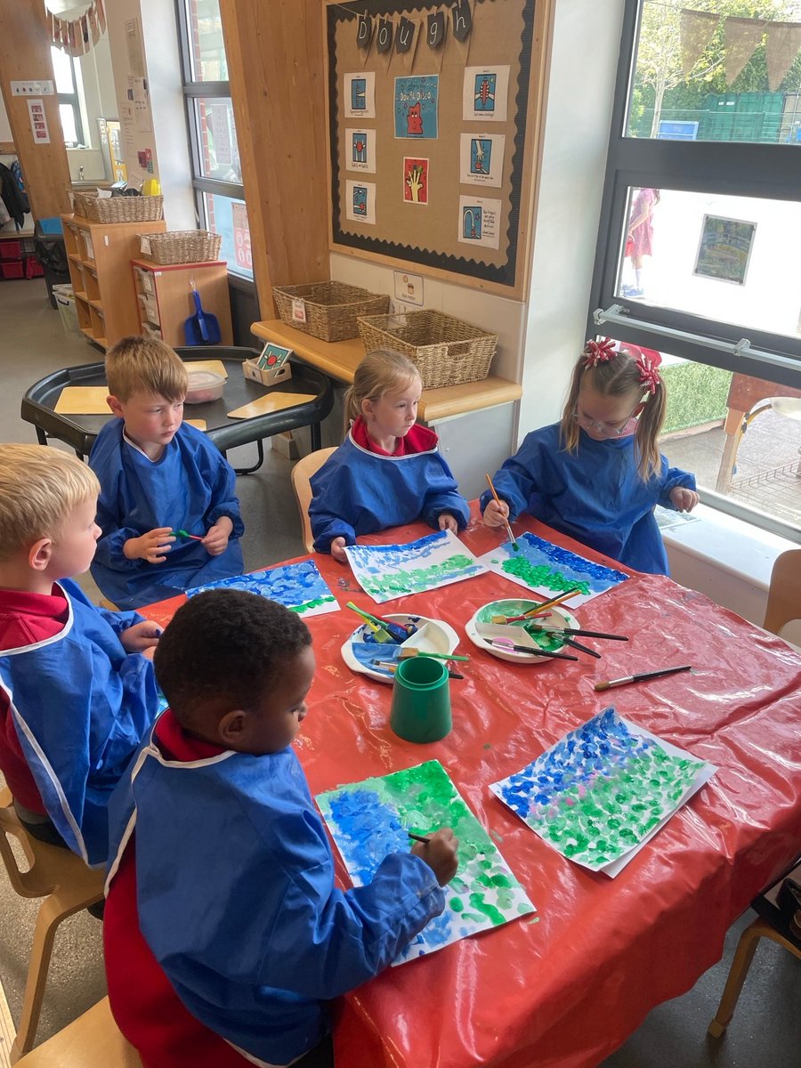 Maybury_F2's tweet photo. This week we recreated The Water Lily Pond artwork inspired by Claude Monet. Children used a variety of tools and techniques to create their artwork. 🎨 🌺 🖌️ @HumberEdTrust
@Maybury_School https://t.co/VeLBcFcZnG