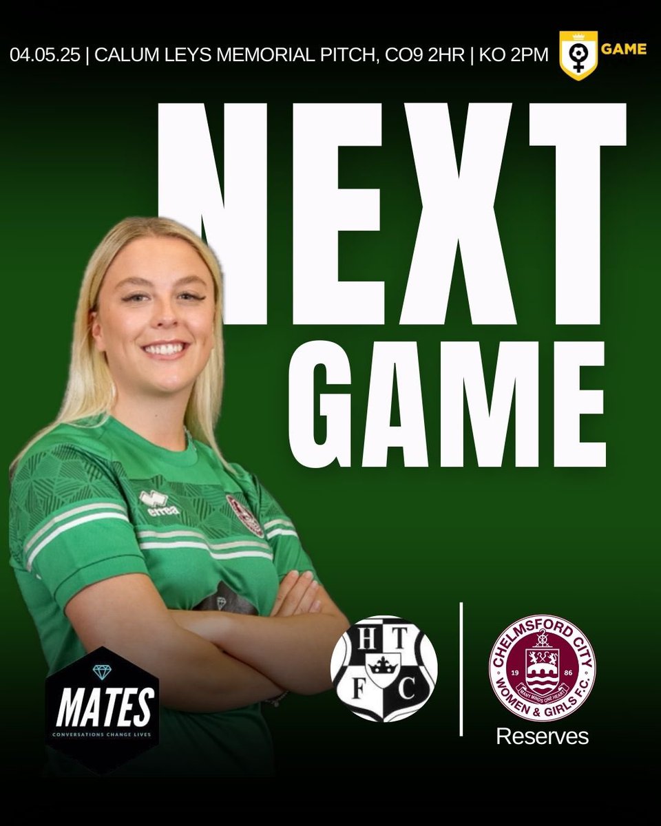 We’re approaching the end of the season, as well as another bank holiday (not another one!) and this weekend we’re away for our final fixture against Halstead. We’d love it if you could make it to show your support; see you at 2pm 💚⚽️