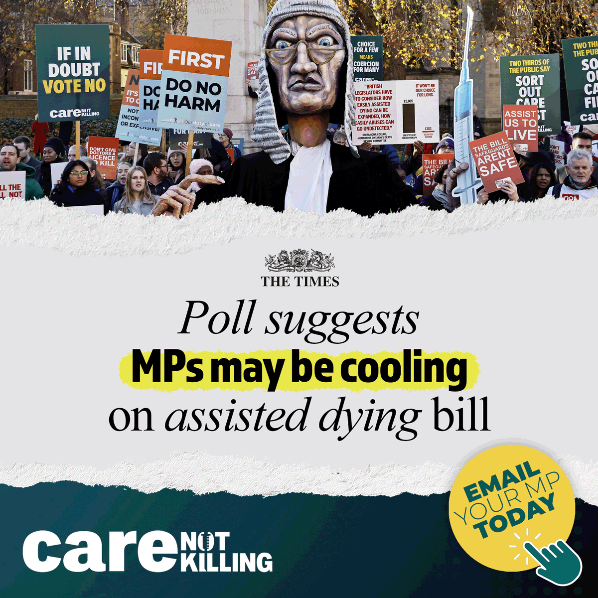 🚨Polling snapshot of MP opinion puts opposition to #assistedsuicide at 42 per cent, above support at just 36 per cent.