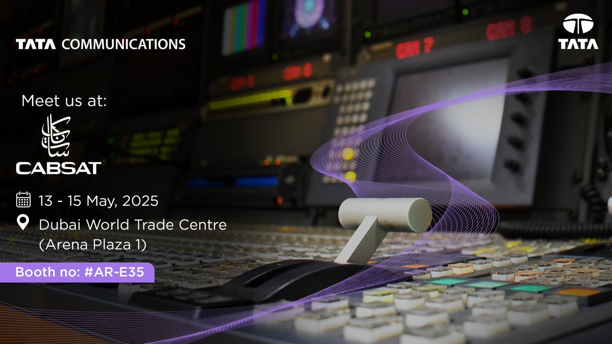 We’re thrilled to announce Tata Communications Media’s debut at #CABSAT2025! 🎬🌍

Join us at booth #AR-E35 and discover how we’re powering the future of the media and entertainment industry.

Get a firsthand look at the innovations reshaping the creation, management, and