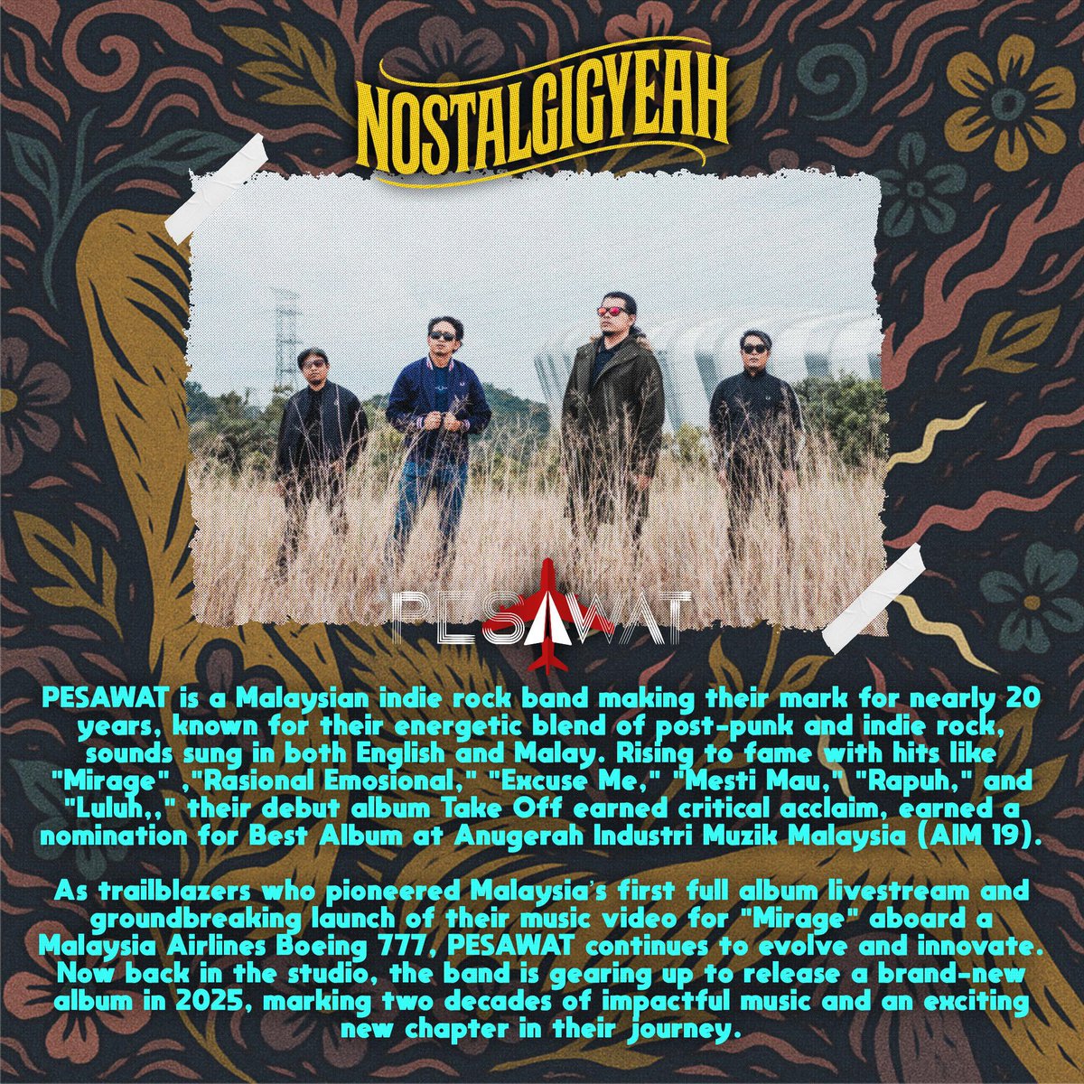 LNFrequency's tweet image. Band @pesawat buat comeback. @latenightfrequency &amp;amp; @midnightfusic perform lagu2 baru. DJ/Producer Quint spin drum&amp;amp;bass

#NOSTALGIGYEAH tiket dah terjual 100, tinggal lagi 100 sahaja lagi. Whatsapp 0193042219 to get yours now!