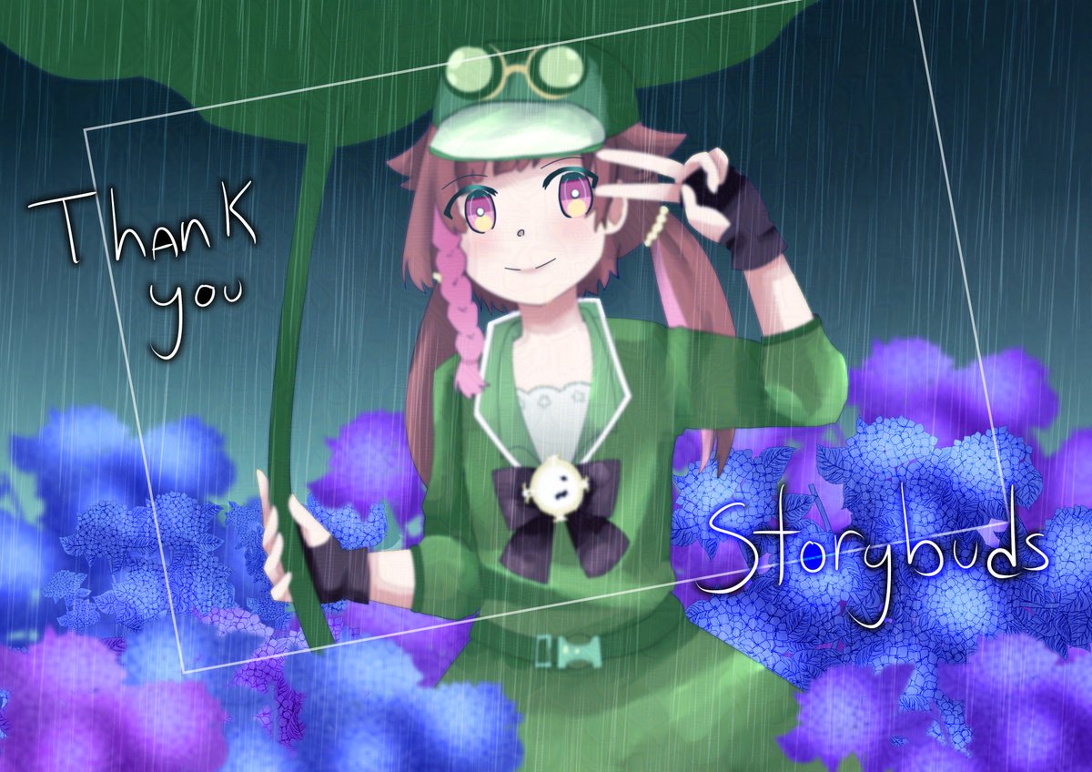 Hoshino_Inku's tweet photo. Thank you for an amazing month of April, Storybuds! There have been ups and downs, but we made some great memories at the same time~! Here's a little gift for you as thanks~! Froggy April Showers. 

Let's enjoy another month together, okie? https://t.co/mPJDrpniCd