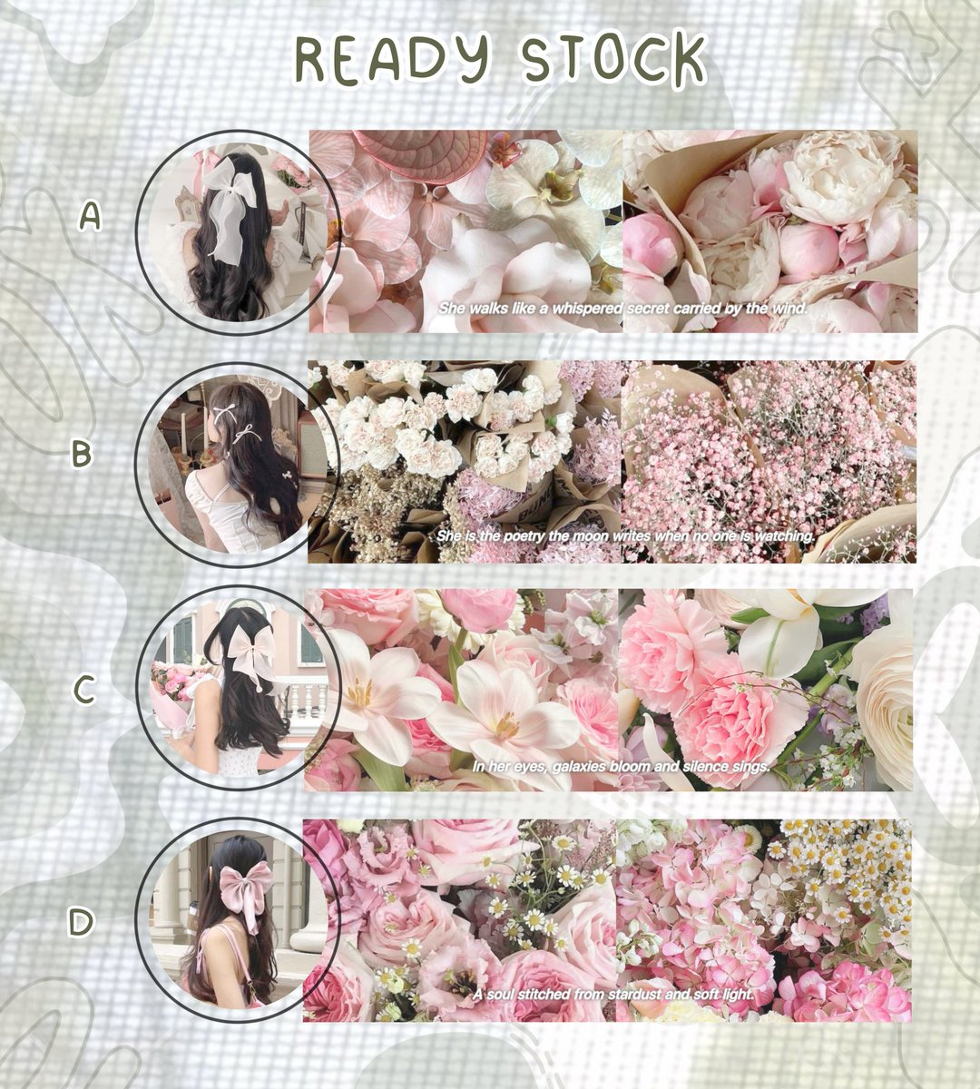 RT will be very appreciated✨

hellow✧･ﾟ: *✧･ﾟ:*
aku ada ready ulzzang flowers nih🌷
bisa langsung bawa pulang dengan
4.000 rupiah🐚
bisa langsung dm akuu🍬

#zonauang