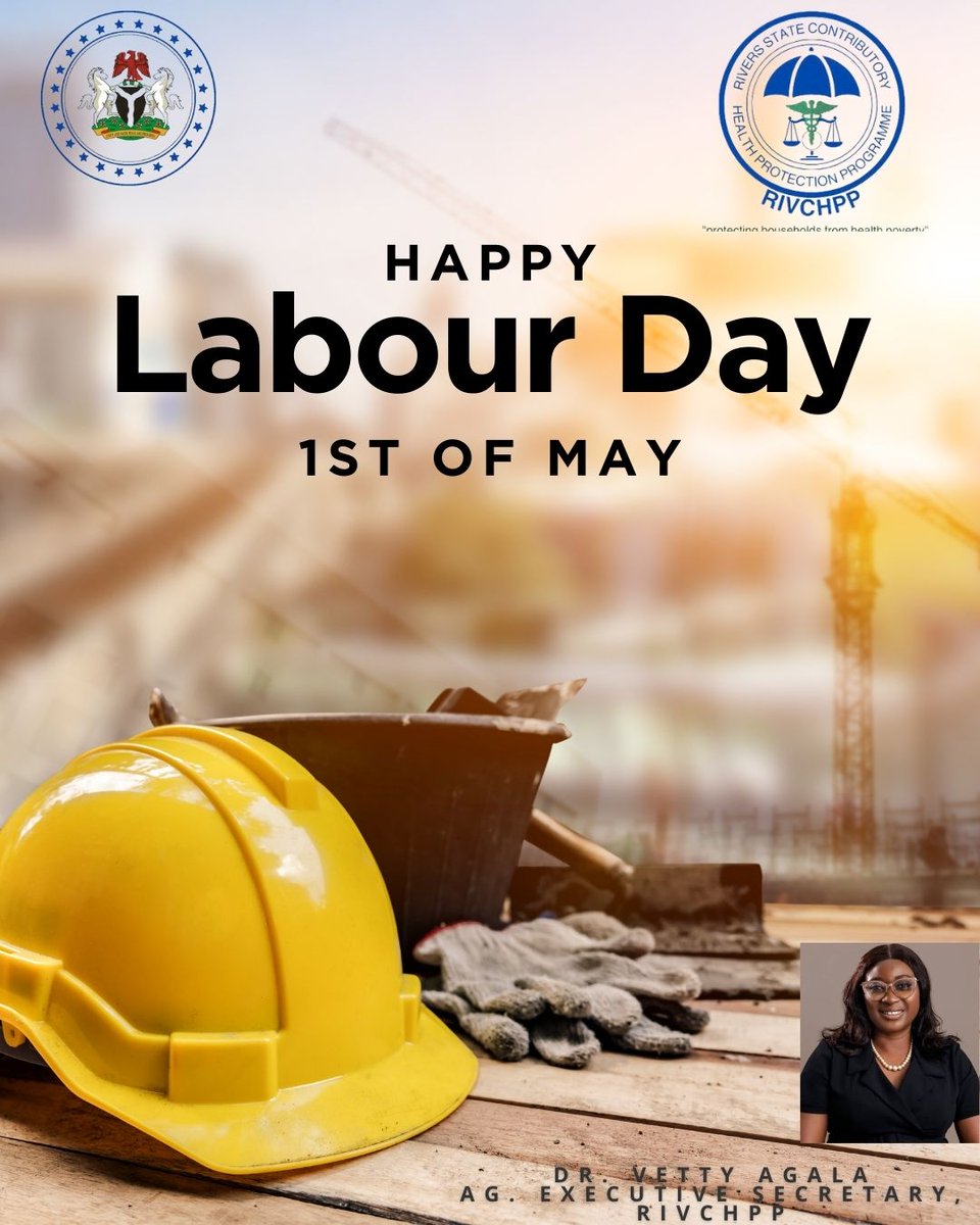 RVCHPP's tweet image. Happy Labour Day! 🛠️
Today we celebrate every hardworking hand building Rivers State.
Protect your hustle—enroll in RIVCHPP for affordable, quality healthcare. Because every worker deserves care.
#LabourDay2025 #RIVCHPP #Health4AllRivers #WorkersDeserveCare