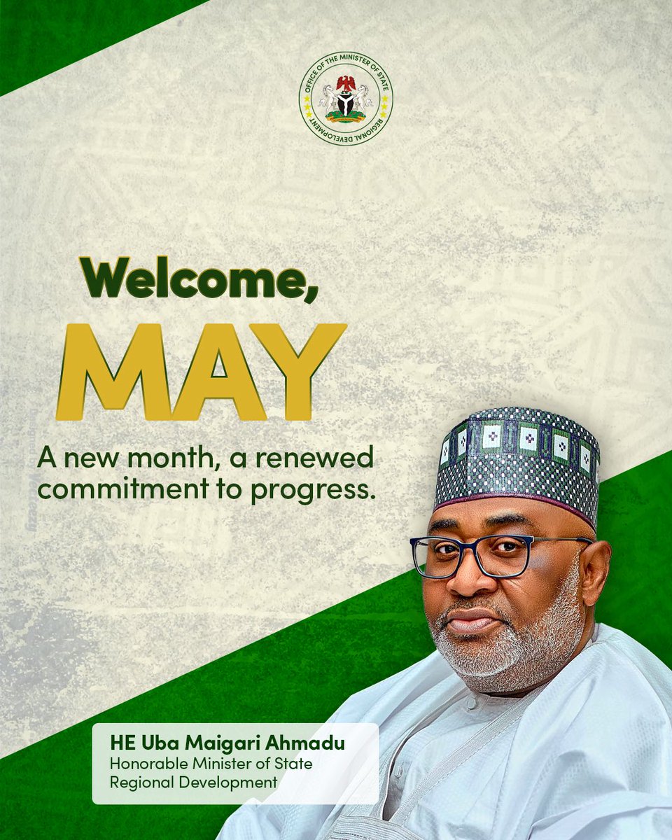 UbaMaigari1's tweet photo. May brings a renewed focus on growth, resilience, and hope.

As we welcome this new month, we remain committed to building stronger regions and empowering every community.

Wishing everyone a month full of progress and opportunity. https://t.co/XwMQaeADOh
