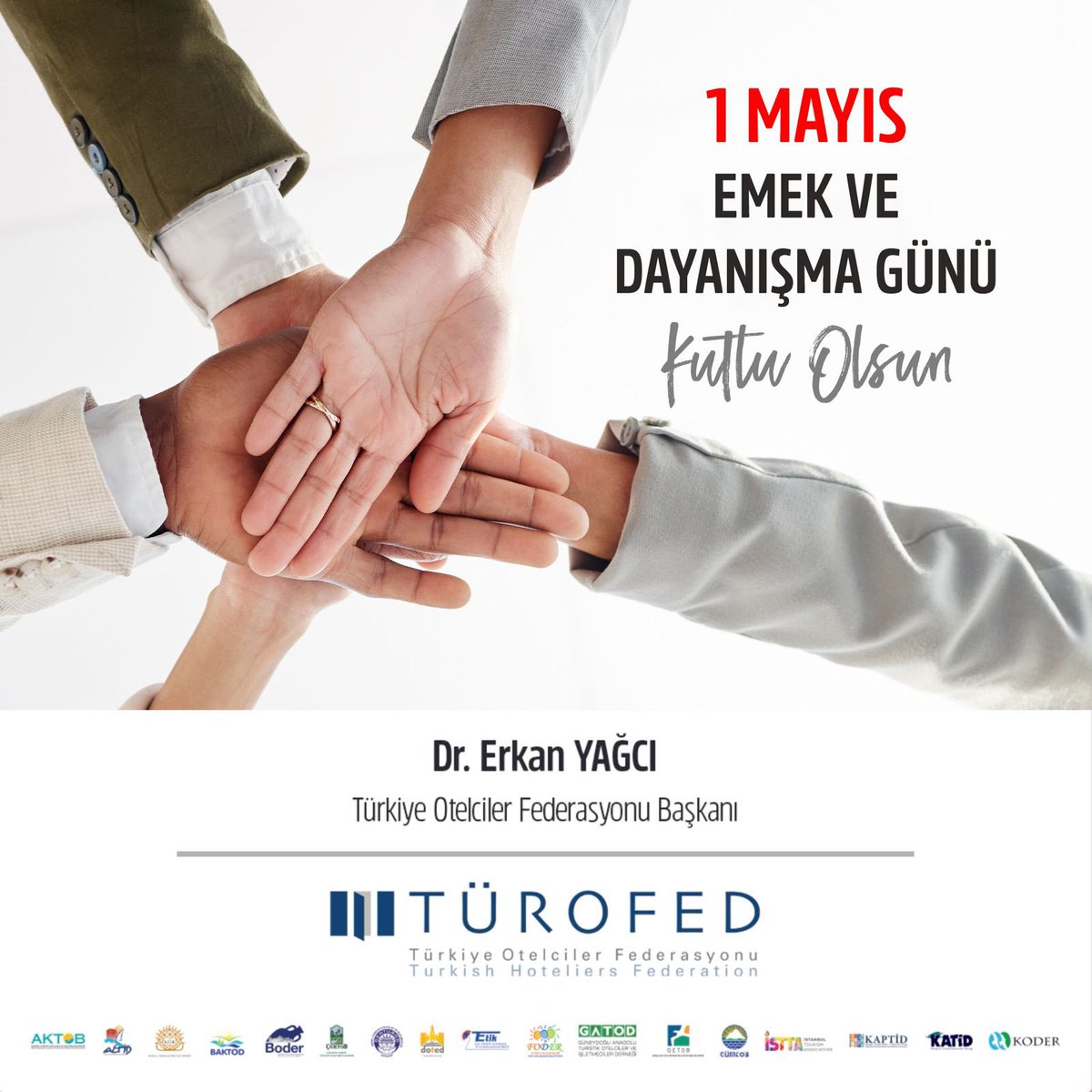 Türkiye Otelciler Federasyonu | TÜROFED (@turofedofficial) on Twitter photo Başta sektör çalışanlarımız olmak üzere tüm emekçilerimizin 1 Mayıs Emek ve Dayanışma Gününü kutluyoruz 🙏🏼 #1Mayıs
<a href="/ERKAN_YAGCI/">Erkan Yagci</a> #TÜROFED Başta sektör çalışanlarımız olmak üzere tüm emekçilerimizin 1 Mayıs Emek ve Dayanışma Gününü kutluyoruz 🙏🏼 #1Mayıs
<a href="/ERKAN_YAGCI/">Erkan Yagci</a> #TÜROFED