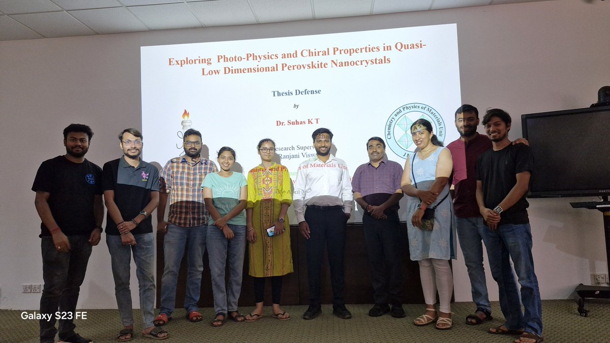 Quantum Dot Lab @JNCASR (@quantumdotlab1) on Twitter photo 🎉Congratulations to Suhas KT for successfully defending his thesis. His thesis is entitled "Exploring Photo-Physics and Chiral Properties in Quasi-Low Dimensional Perovskite Nanocrystals".
<a href="/jncasr/">JNCASR Bangalore</a> 🎉Congratulations to Suhas KT for successfully defending his thesis. His thesis is entitled "Exploring Photo-Physics and Chiral Properties in Quasi-Low Dimensional Perovskite Nanocrystals".
<a href="/jncasr/">JNCASR Bangalore</a>