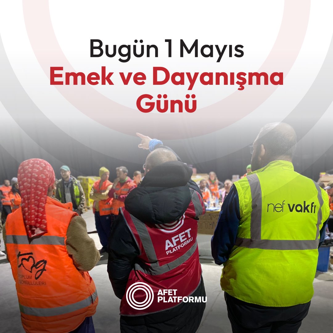 Afetlerde hayat kurtaran, umut olan tüm emekçilerin 1 Mayıs Emek ve Dayanışma Günü’nü saygıyla kutluyoruz. İyi ki varsınız.
#BirlikteGüçlüyüz #1Mayıs #EmekVeDayanışmaGünü