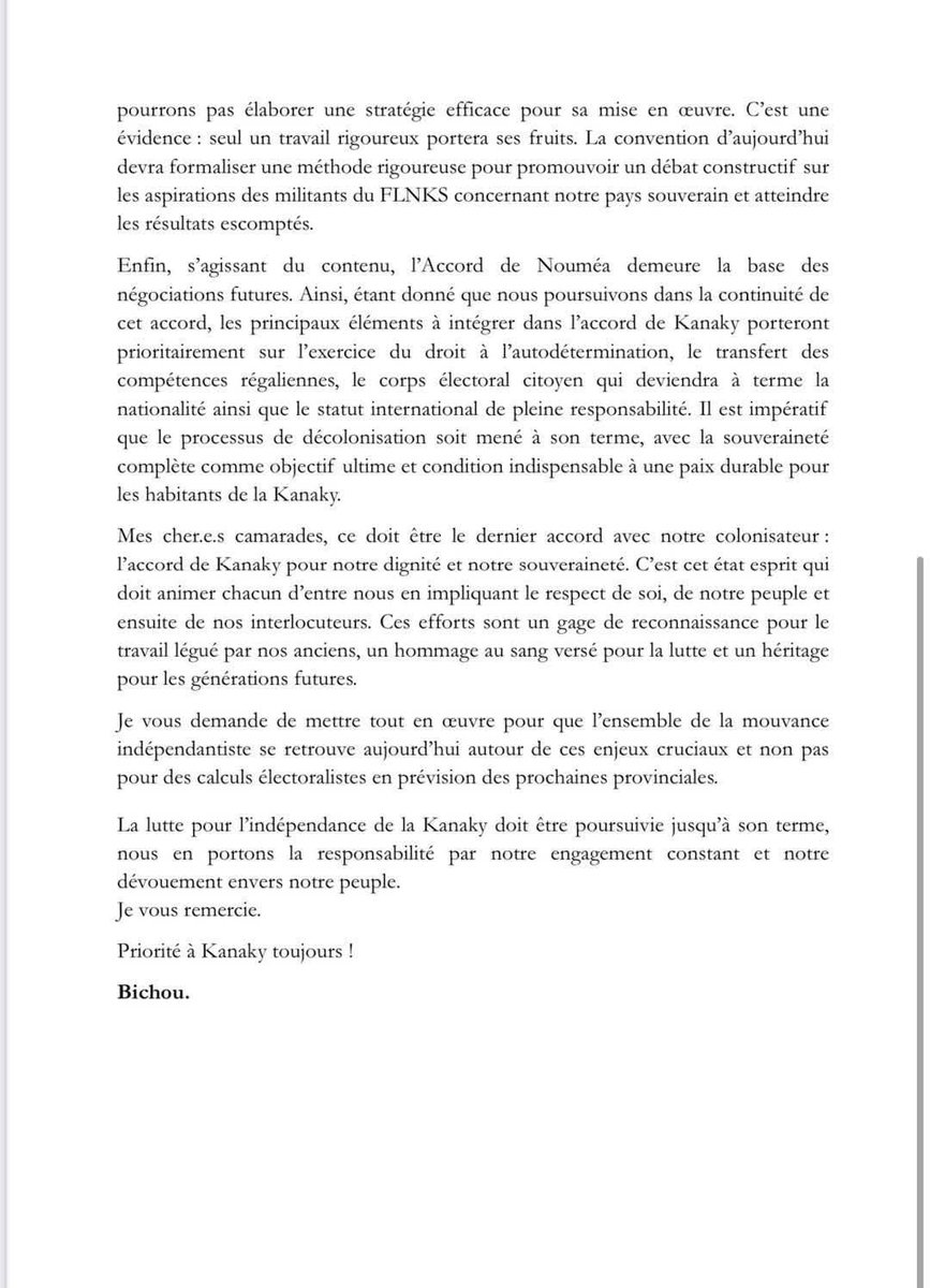 La lettre du président du FLNKS pour la convention de Yaté du 26 avril 2025
<a href="/FlnksOfficiel/">FLNKS</a> #cristiantein