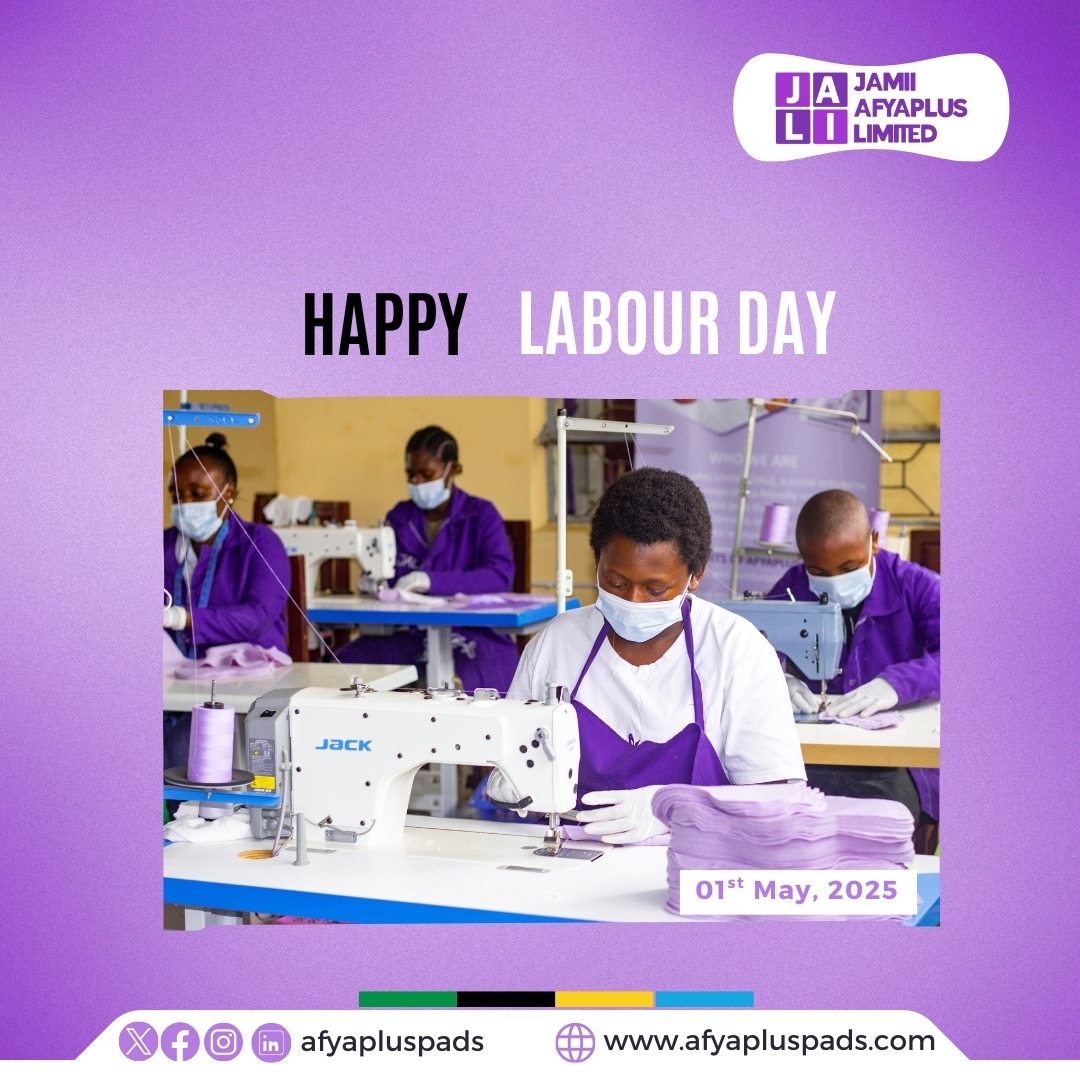 Afyapluspads's tweet photo. Happy Labour Day from Jamii Afyaplus Limited!
Today, we celebrate the spirit of hard work, resilience, and dedication that drives our communities forward.

Keep building, keep thriving, and know that your work is changing lives.
Happy Labour Day 2025!

#JamiiAfyaplus #LabourDay https://t.co/u9MAHZC3WI
