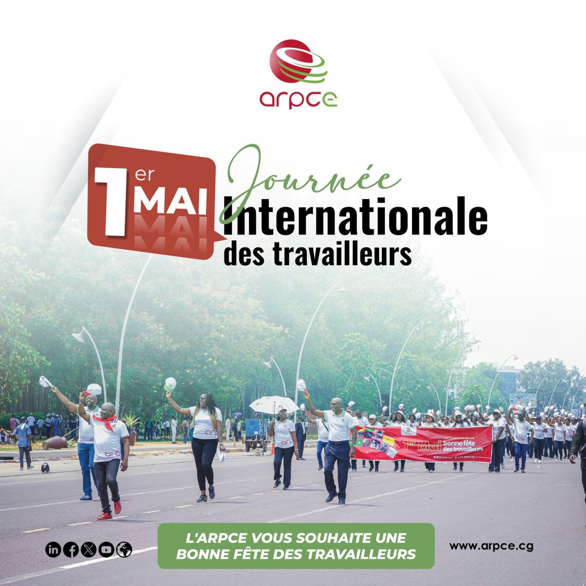 ARPCECongo's tweet image. L&apos;Agence de Régulation des Postes et des Communications Electroniques vous souhaite une bonne fête des travailleurs !
#ARPCECongo #Travail #Régulation
