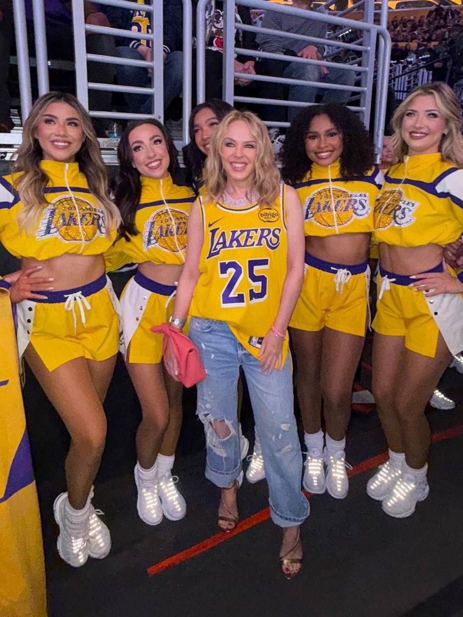 kylieminogue's tweet photo. These last few weeks on the North American leg of tour, I seem to have amassed a small collection of 🏀 jerseys. Tonight, I finally got to go to a game with some friends!! Thanks for hosting us! 💖 See you at the same venue FRIDAY to break more TENSION. I can’t wait !!!! 😝 https://t.co/JDy5JPRvlT