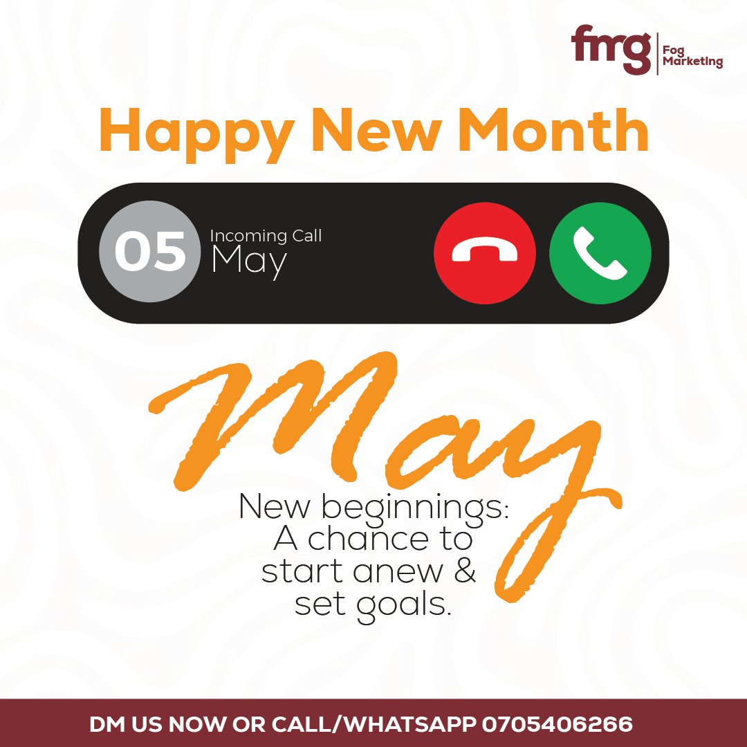 Hello, May!
New month. New momentum. New marketing magic.
Let’s build brands, tell bold stories, and win hearts.
#HappyNewMonth #FogMarketing #MayVibes #DigitalMarketing