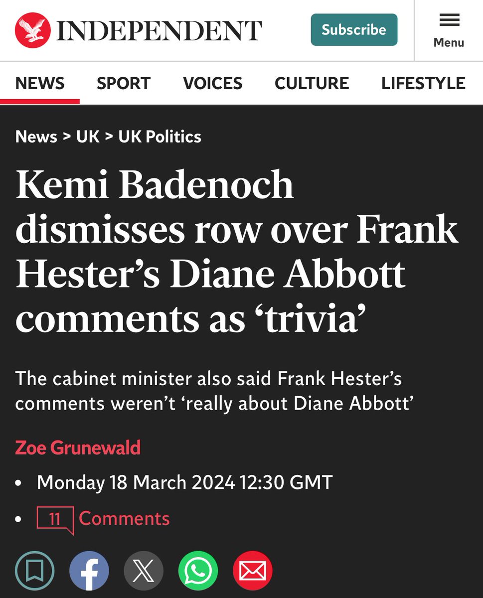 SangitaMyska's tweet photo. When Tory donor Frank Hester reportedly said Diane Abbott – the longest-serving Black MP – made him “want to hate all black women” and that she “should be shot”, Kemi Badenoch dismissed it as “trivia”.  When Kneecap, made a similarly abhorrent past remark she wants them banned. https://t.co/1wEJju9HQn