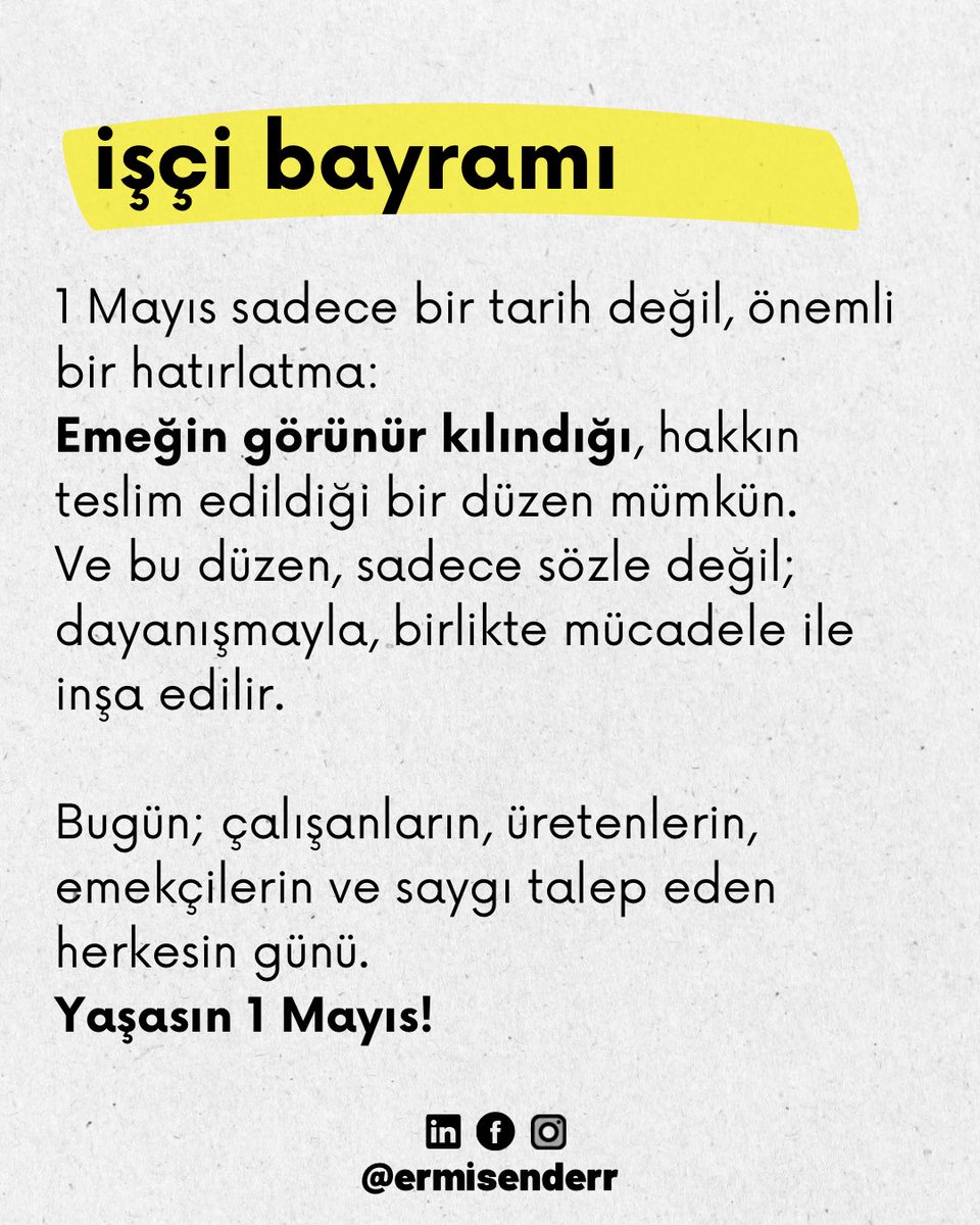 ermisenderr's tweet photo. Bir zamanlar daha çok tornanın başında, üretim bandında, ağır çelik kapılar ardında sabahın köründe işe başlayan işçilerdi emeğin adı.

Bugün ise ofis katlarında, plaza koridorlarında, bilgisayar başında gün boyu hedef tutturmaya, ayakta kalmaya çalışanlar çoğaldı… https://t.co/owKKXgSXRe