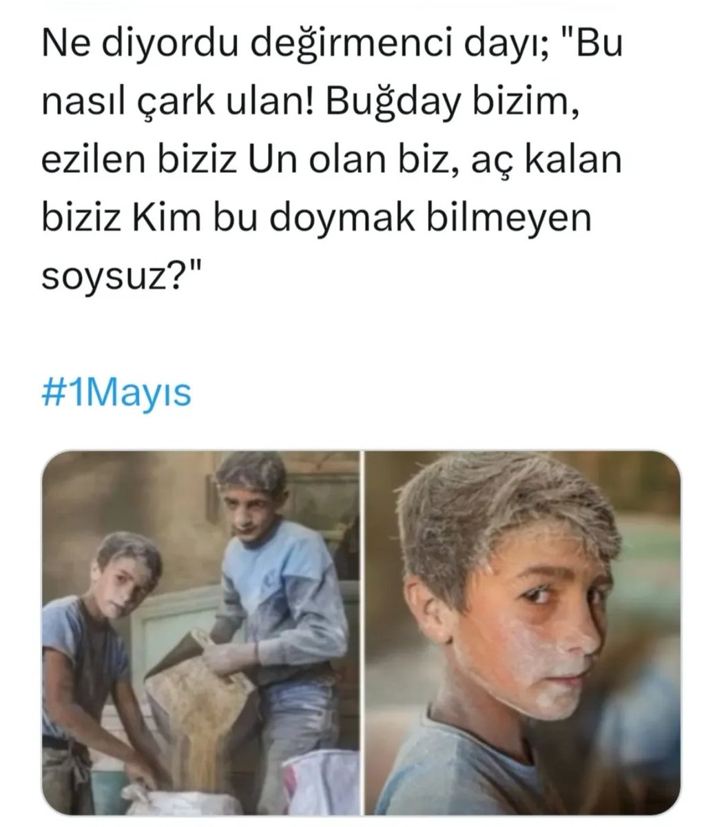 Tolstoy'un da dediği gibi;
 Ekmek pahalı, emek ise ucuzdu..
#1MAYIS #Persembe